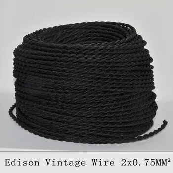 2*0.75mm Edison Vintage Electrical Wire Black Twisted Fabric Braided Lamp Cord Copper Textile Cable Pendant Light Wire 5/10M
2*0.75mm Edison Vintage Electrical Wire Black Twisted Fabric Braided Lamp Cord Copper Textile Cable Pendant Light Wire 5/10M