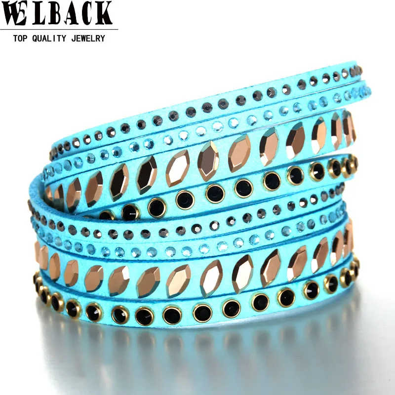 Welback New Fashion Jewelry Rhinestone Crystal Alloy Leathwer Trendy Charm Long multilayer Bracelets For Woman
Welback New Fashion Jewelry Rhinestone Crystal Alloy Leathwer Trendy Charm Long multilayer Bracelets For Woman