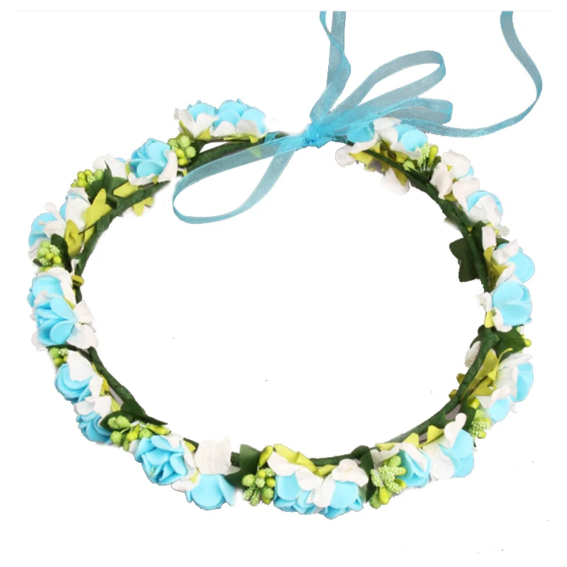 Elegant Bridal Wreath Flower Headband Hair Band Floral Crown Garland for Festival Wedding Beach Blue
Elegant Bridal Wreath Flower Headband Hair Band Floral Crown Garland for Festival Wedding Beach Blue