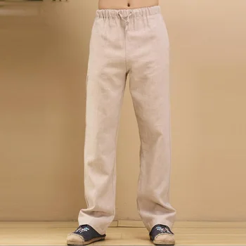 Men's Thick Quality Cotton Linen Trousers Elastic Waist Loose Flaxen Trousers Men Casual Solid Color Straight Long Pants 7Colors
Men's Thick Quality Cotton Linen Trousers Elastic Waist Loose Flaxen Trousers Men Casual Solid Color Straight Long Pants 7Colors
