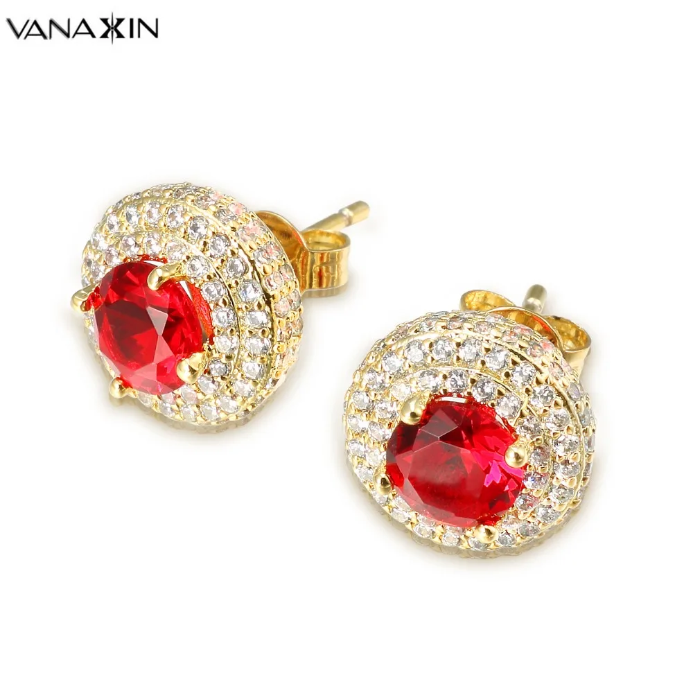 VANAXIN Micro Paved AAA Cubic Zirconia Crystal Red CZ Shiny Earrings For Women Gold\Silver Color Brass Jewelry Gift Box Stud
VANAXIN Micro Paved AAA Cubic Zirconia Crystal Red CZ Shiny Earrings For Women Gold\Silver Color Brass Jewelry Gift Box Stud