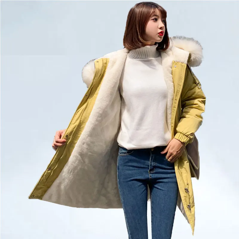 -30 Degrees Women Winter Coat Warm Parkas 2019 Fashion Faux Rabbit fur liner Big fur collar Hooded Long Down Jackets And Coats
-30 Degrees Women Winter Coat Warm Parkas 2019 Fashion Faux Rabbit fur liner Big fur collar Hooded Long Down Jackets And Coats