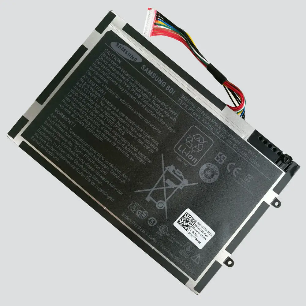 New Genuine original Laptop Battery for Alienware M11x M14x R1 R2 R3 series PT6V8 0w3vx3 8P6X6 08P6X6 14.8V 63WH
New Genuine original Laptop Battery for Alienware M11x M14x R1 R2 R3 series PT6V8 0w3vx3 8P6X6 08P6X6 14.8V 63WH