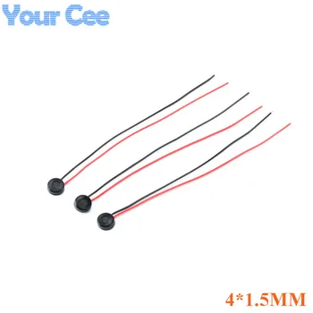 

5 pcs Electret Condenser MIC Capacitive Electret Microphone 4mm x 1.5mm for PC Phone MP3 MP4 with 2 Leads wire wire length:5.5CM