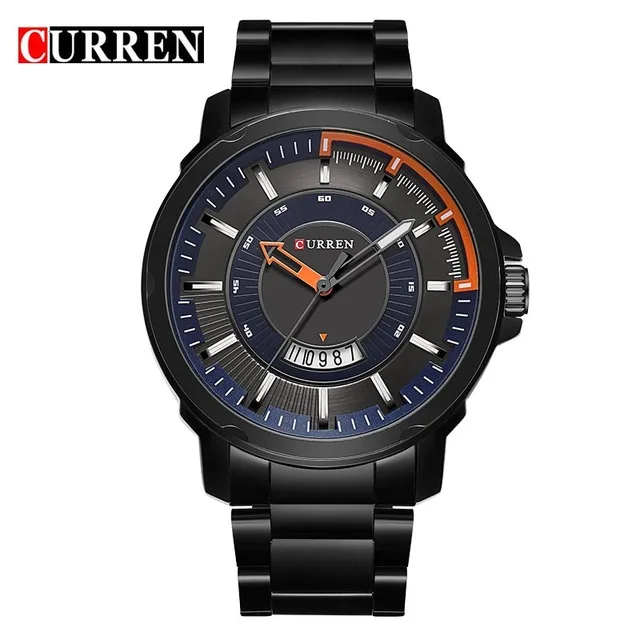 Curren Часы мужские брендовые кварцевые часы полностью стальные Дата дисплей