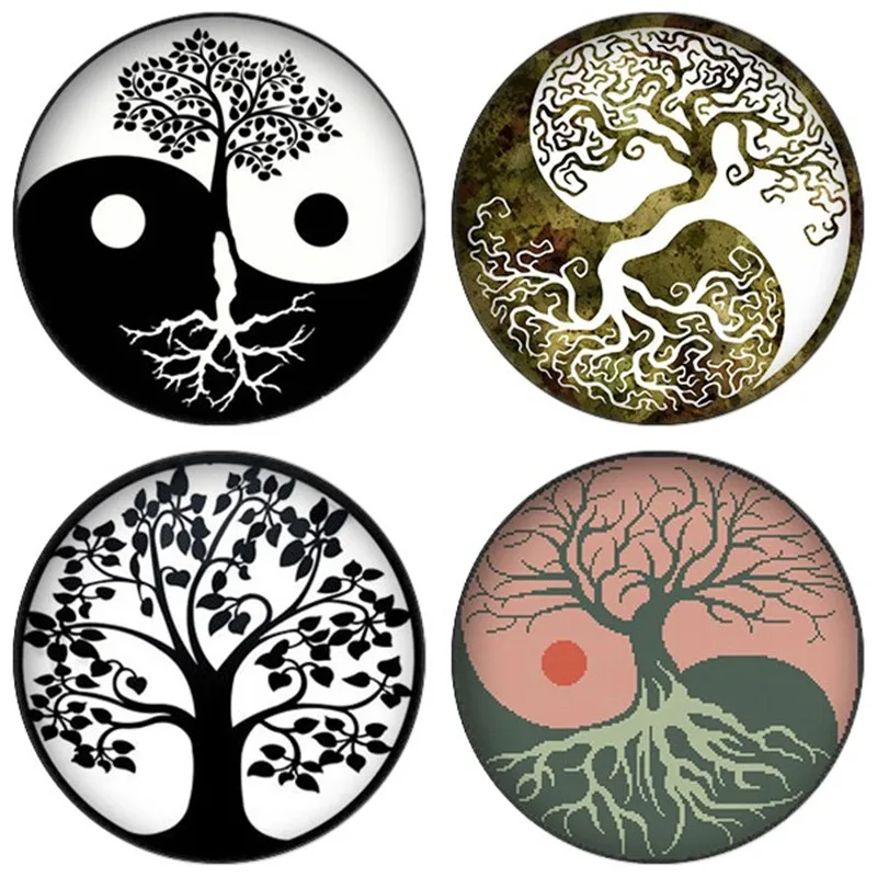 ZDYING 5pcs/lot 12mm/20mm/25mm Yin Yang Tree of Life Round Glass Cabochon Photo Dome Beads Demo Flat Back Making Findings
ZDYING 5pcs/lot 12mm/20mm/25mm Yin Yang Tree of Life Round Glass Cabochon Photo Dome Beads Demo Flat Back Making Findings