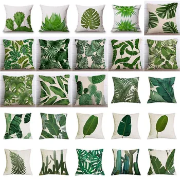 KYYZROZZZ Tropical Plants Palm Green Decorative Linen