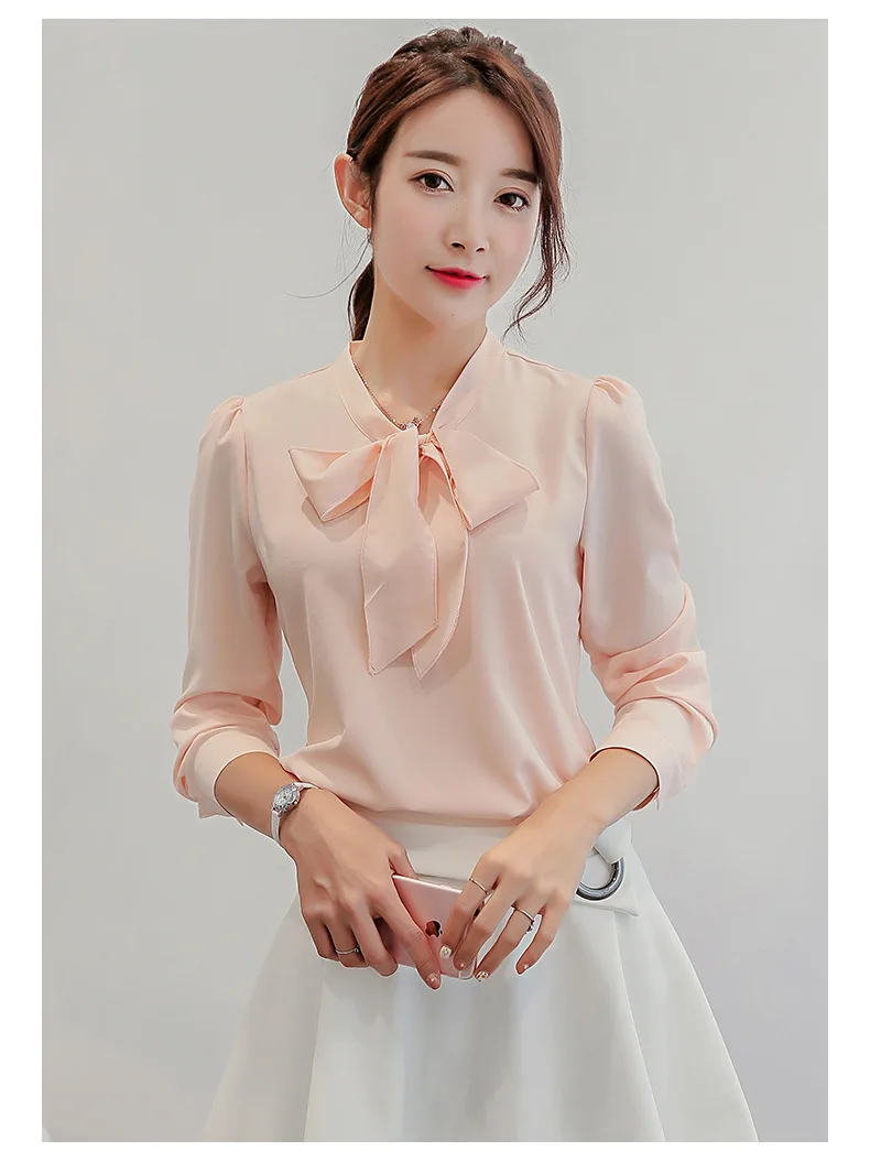 Autumn 2019 Women White Shirt Long Sleeve Black Shirt Korean Women Clothing Streetwear Slim Chiffon Blouse Elegant Women Tops 21