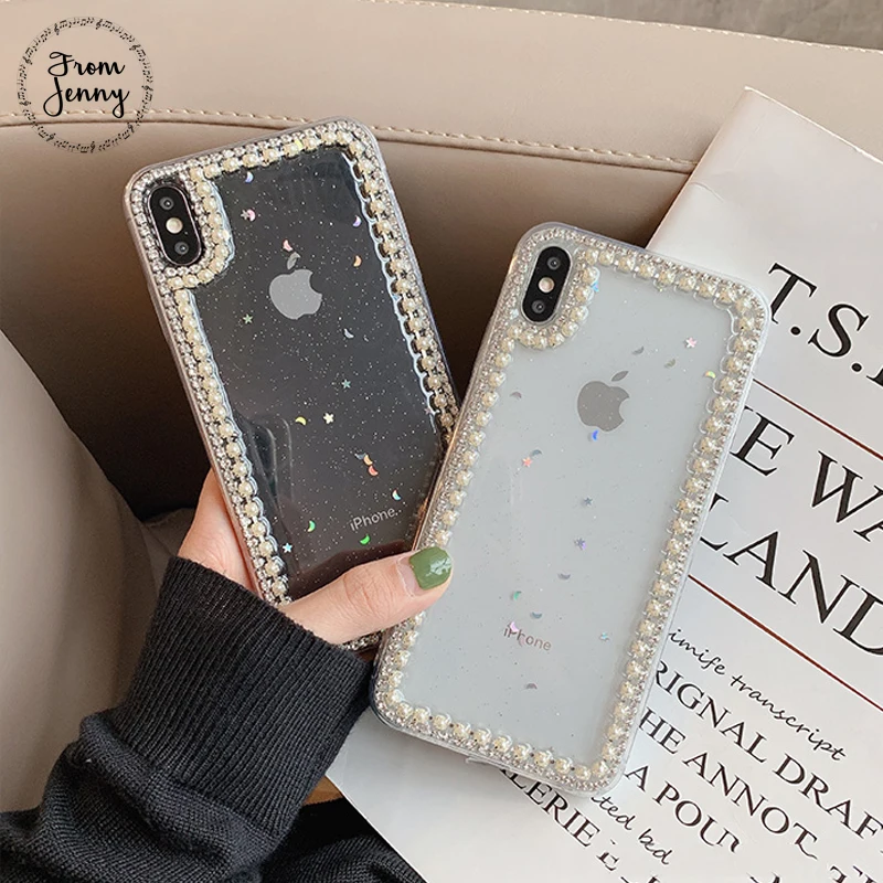 From Jenny Epoxy glitter rhinestone pearl for iPhone 11 pro x xr xs max 6 6s 78 Plus transparent silicone soft shell
From Jenny Epoxy glitter rhinestone pearl for iPhone 11 pro x xr xs max 6 6s 78 Plus transparent silicone soft shell