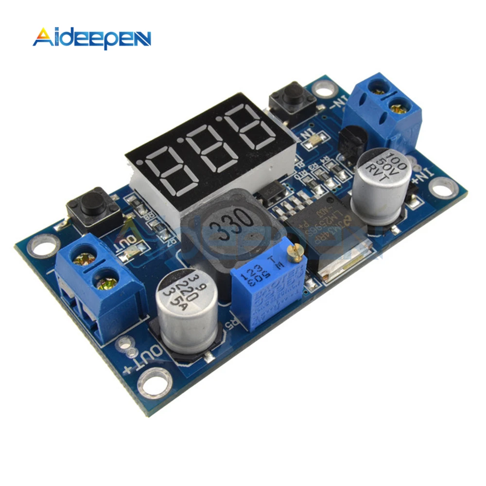LM2596 Buck Step Down Power Converter Module LED Digital Voltmeter Display Adjustable Board Short Circuit Protection DC-DC 2A
LM2596 Buck Step Down Power Converter Module LED Digital Voltmeter Display Adjustable Board Short Circuit Protection DC-DC 2A