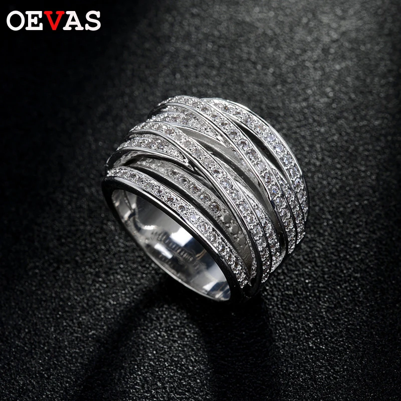 OEVAS Multi-layer winding ring women High quality AAA CZ Jewelry Silver color Engagement Wedding band rings for women bague
OEVAS Multi-layer winding ring women High quality AAA CZ Jewelry Silver color Engagement Wedding band rings for women bague