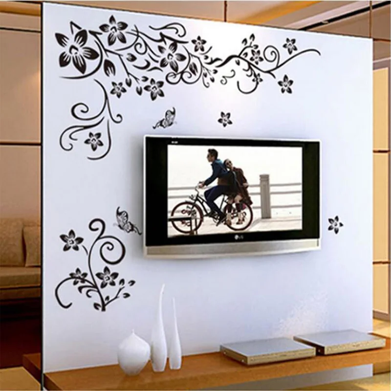 Black flower wall stickers living room DIY home decor bedroom wall decals removable furniture wall mural
Black flower wall stickers living room DIY home decor bedroom wall decals removable furniture wall mural