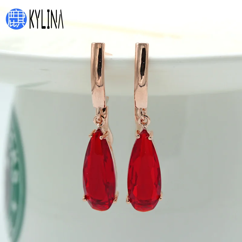 KYLINA Fashion Temperament Simple Long Water Drop Cubic Zirconia Dangle Earring 585 Rose Gold For Women Wedding Party Jewelry
KYLINA Fashion Temperament Simple Long Water Drop Cubic Zirconia Dangle Earring 585 Rose Gold For Women Wedding Party Jewelry