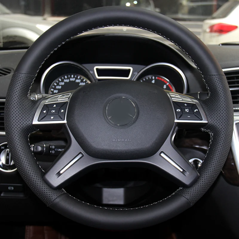 High Quality cowhide Top Layer Leather handmade Sewing Steering wheel covers protect For Mercedes Benz GL350 ML350
High Quality cowhide Top Layer Leather handmade Sewing Steering wheel covers protect For Mercedes Benz GL350 ML350