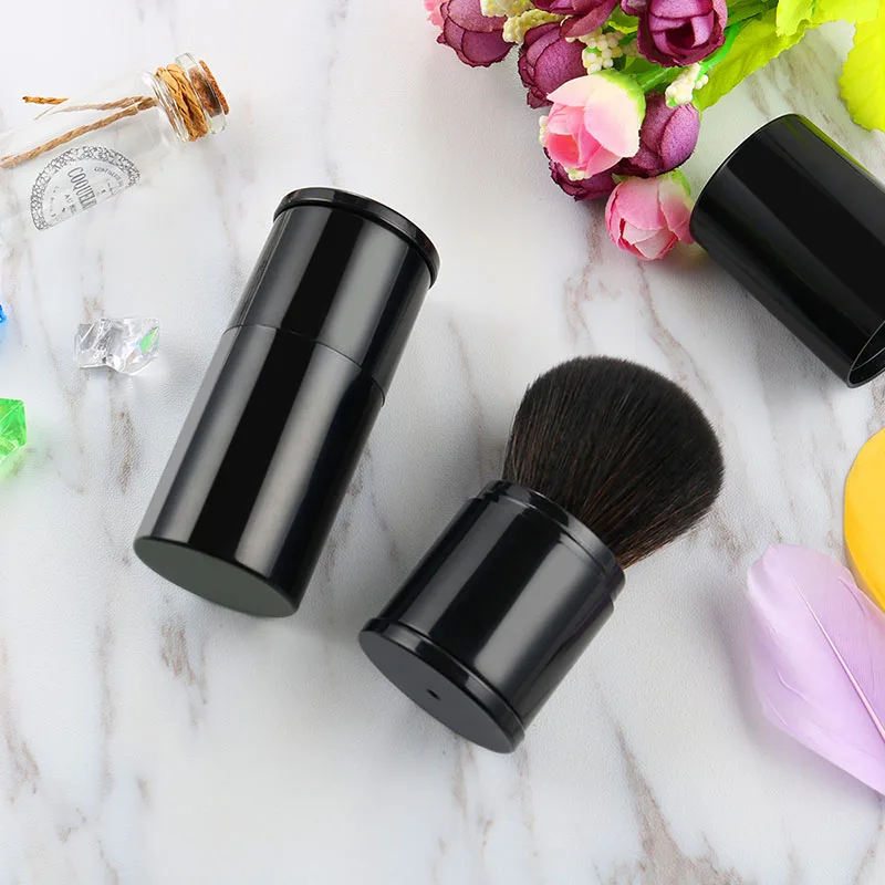 1pcs Black Retractable Makeup Brushes Big Powder Foundation Blusher Concealer Cream Kabuki Brush (8)