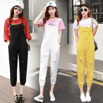 Kawaii Sweet Women Denim Jumpsuits College style Candy Color Strap distressed Rompers Female ripped jean Overalls A72808
Kawaii Sweet Women Denim Jumpsuits College style Candy Color Strap distressed Rompers Female ripped jean Overalls A72808