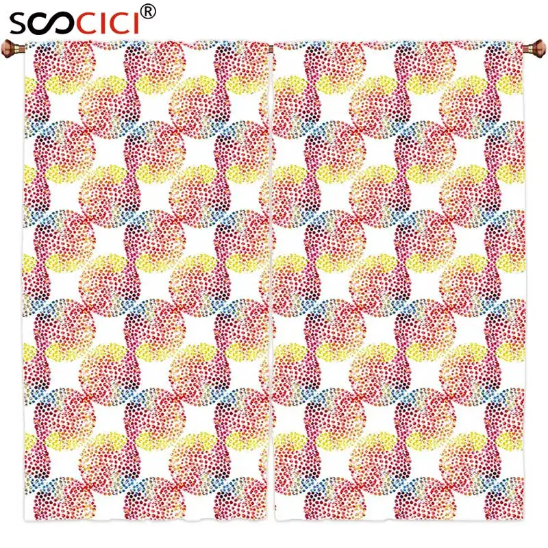 Window Curtains Treatments 2 Panels,Abstract Watercolor Dotted Circles Hand Drawn Style Round Shapes Gradient Colors Picture Red
Window Curtains Treatments 2 Panels,Abstract Watercolor Dotted Circles Hand Drawn Style Round Shapes Gradient Colors Picture Red