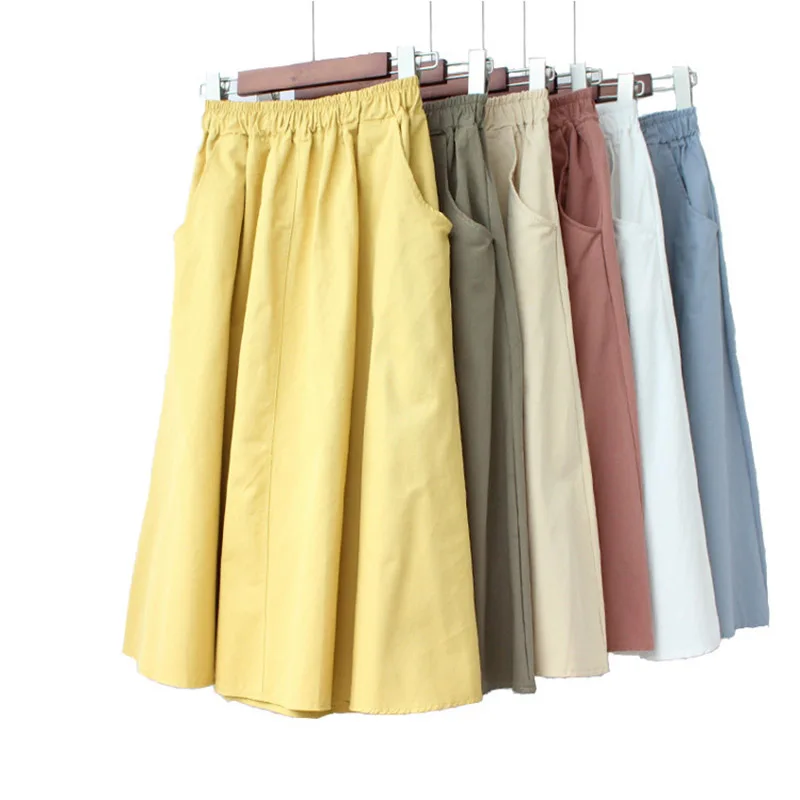 2018 New Spring Autumn Elegant Solid A-Line Skirts Women Pockets High Waist Mid-Calf Skirt Preppy Style Pur Cotton Skirts Mw429
2018 New Spring Autumn Elegant Solid A-Line Skirts Women Pockets High Waist Mid-Calf Skirt Preppy Style Pur Cotton Skirts Mw429