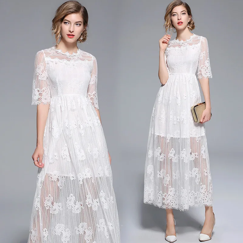 QMGOOD Summer Women Openwork Slim Lace Dress Female Elegance White Sexy Party Short Sleeve Lace Dress Fashion Women Clothes XXL
QMGOOD Summer Women Openwork Slim Lace Dress Female Elegance White Sexy Party Short Sleeve Lace Dress Fashion Women Clothes XXL