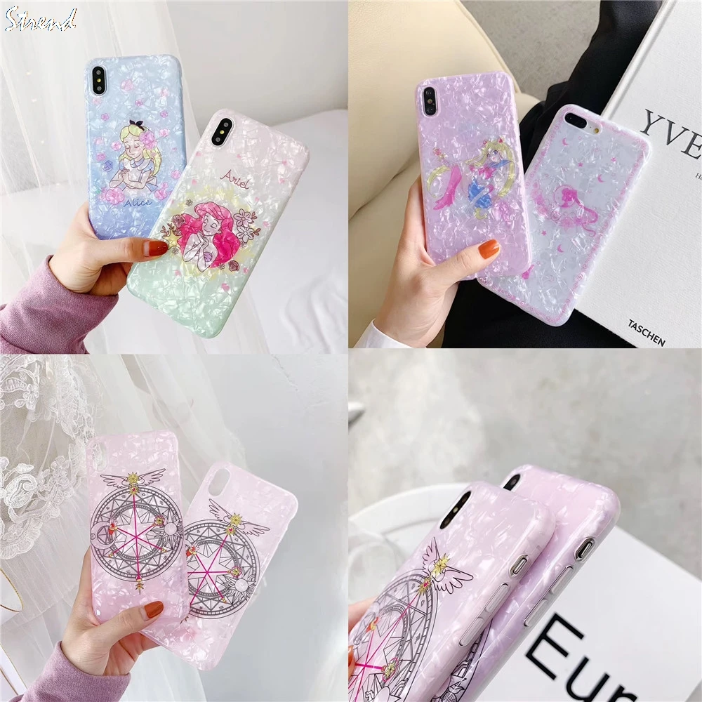 Cartoon Diamond shell Mermaid Princess Alice Sailor Moon Cover For iPhone X XS Max Xr 8 7 6 6s Plus Japan Cardcaptor Sakura Case
Cartoon Diamond shell Mermaid Princess Alice Sailor Moon Cover For iPhone X XS Max Xr 8 7 6 6s Plus Japan Cardcaptor Sakura Case