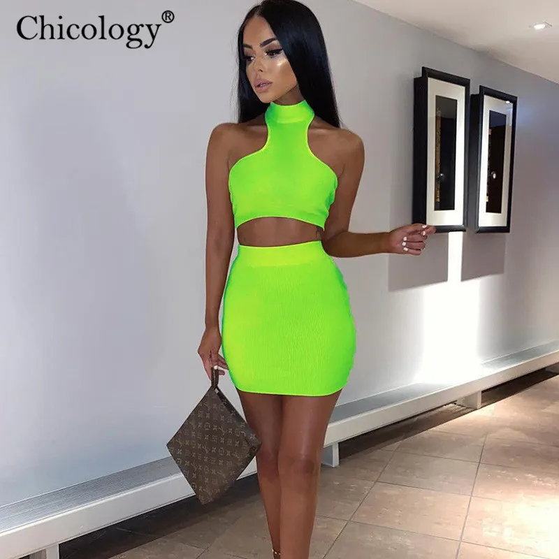 Chicology halter crop tank top high waist bodycon mini skirt 2 two piece set 2019 summer sexy women neon club clothing
Chicology halter crop tank top high waist bodycon mini skirt 2 two piece set 2019 summer sexy women neon club clothing