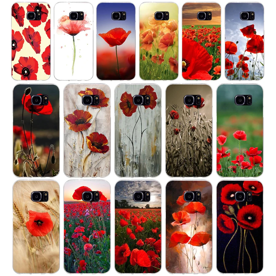 279H Red Poppies On Soft TPU Silicone Cover Case for samsung Galaxy s6 s6 s7 edge s8 s9 plus case
279H Red Poppies On Soft TPU Silicone Cover Case for samsung Galaxy s6 s6 s7 edge s8 s9 plus case