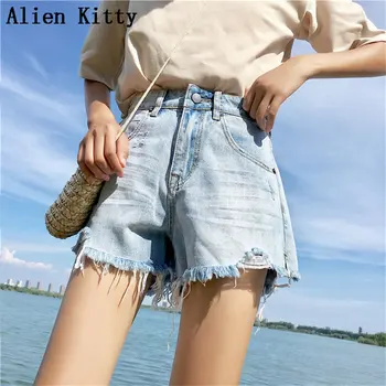 Alien Kitty 2019 Summer Hot Hole Blue High Waist Thin Pockets Ladies Loose Casual Loose Solid Fresh Plus Size Short 2 Colors
Alien Kitty 2019 Summer Hot Hole Blue High Waist Thin Pockets Ladies Loose Casual Loose Solid Fresh Plus Size Short 2 Colors