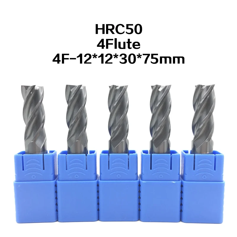 5PCS 4F-D12*75L HRC50 material Carbide Square Flatted End Mill 4flute mill diameter 12mm High-speed machine Milling Cutter
5PCS 4F-D12*75L HRC50 material Carbide Square Flatted End Mill 4flute mill diameter 12mm High-speed machine Milling Cutter