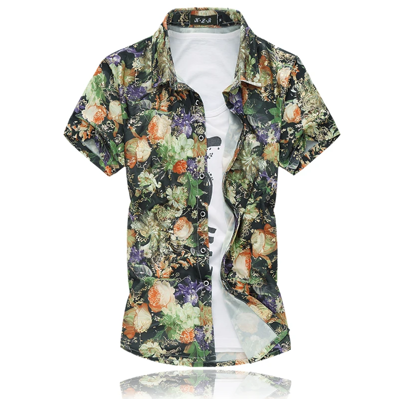 14 цветов 2018 модная мужская шелковая гавайская рубашка с коротким рукавом размера