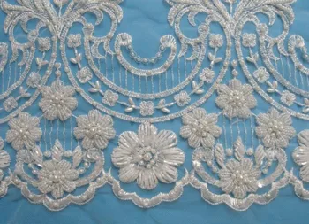 Latest High Quality African French net Lace Fabric With Pearl. Ivory color Beaded Lace Fabric For Big Occasion dresses 
Latest High Quality African French net Lace Fabric With Pearl. Ivory color Beaded Lace Fabric For Big Occasion dresses