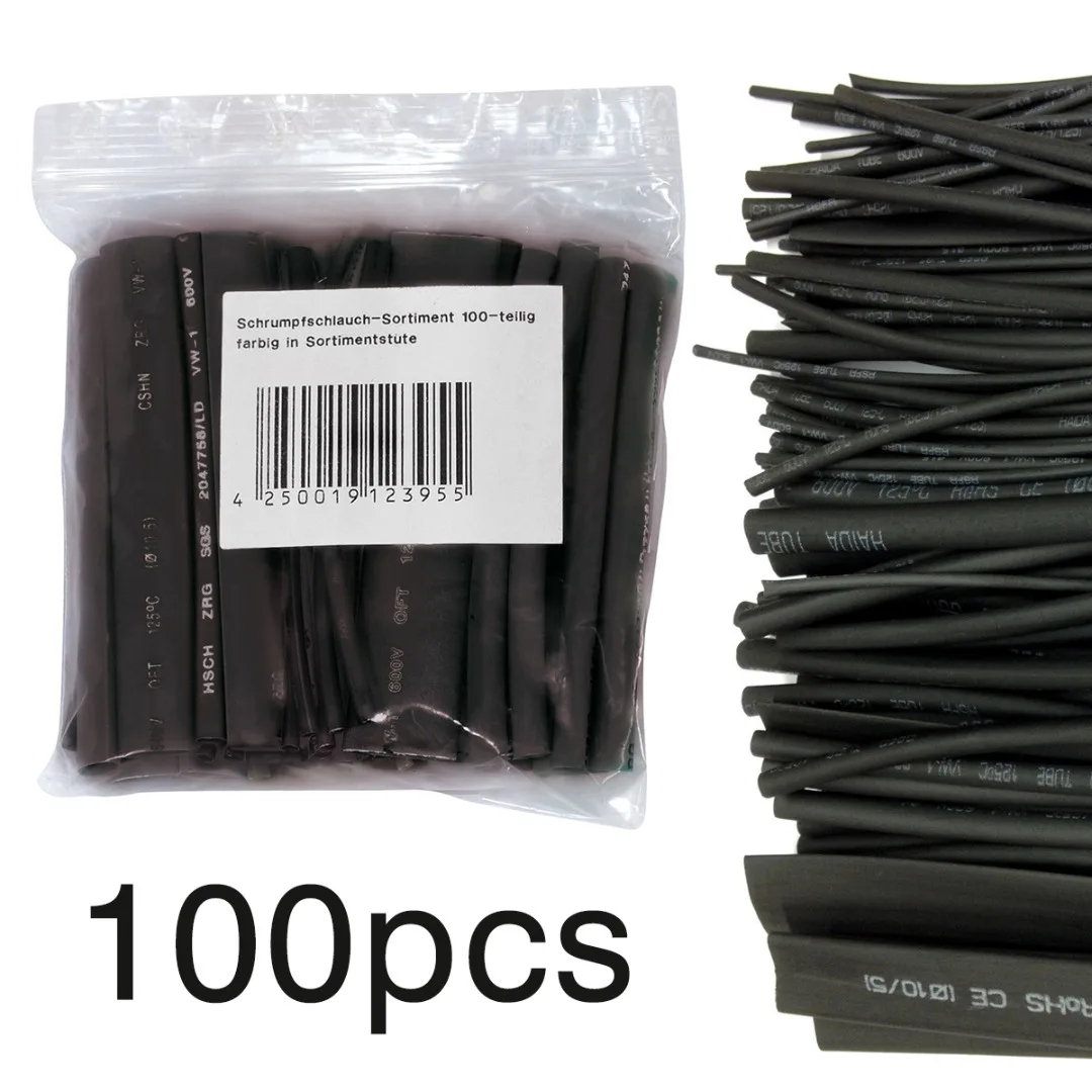 100pcs Black Heat Shrink Tubing Tubes Assortment Shrink Wrapped Cable Sleeving Wire Wrap Kit 6 Sizes Mayitr
100pcs Black Heat Shrink Tubing Tubes Assortment Shrink Wrapped Cable Sleeving Wire Wrap Kit 6 Sizes Mayitr