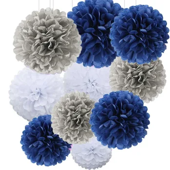 10PCS 10inch Navy White Gray Tissue Paper Flower Pom Poms Nautical Themed Vintage Wedding Bridal Shower Birthday Baby Decor
10PCS 10inch Navy White Gray Tissue Paper Flower Pom Poms Nautical Themed Vintage Wedding Bridal Shower Birthday Baby Decor