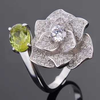 Per jewelry Natural real peridot ring Free shipping 925 sterling silver 6*8mm 1.4ct gemstone Big flower ring #B18061307
Per jewelry Natural real peridot ring Free shipping 925 sterling silver 6*8mm 1.4ct gemstone Big flower ring #B18061307