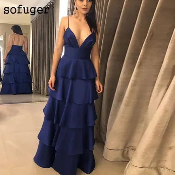 Navy Blue Satin V Neck Tiered Spaghetti Straps Evening Dresses Arabic Muslim Special Occasion Robe De Soiree Plus Size Vestidos
Navy Blue Satin V Neck Tiered Spaghetti Straps Evening Dresses Arabic Muslim Special Occasion Robe De Soiree Plus Size Vestidos