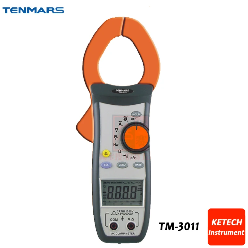 CAT IV 600V, CAT III 1000V Digital Clip-on Table AC DC Clamp Meter Tester TM3011
CAT IV 600V, CAT III 1000V Digital Clip-on Table AC DC Clamp Meter Tester TM3011
