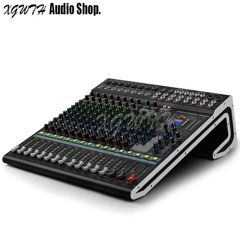 

16 Channel Bluetooth Mixer USB Stage Karaoke Conference Wedding 24 BIT Digital Effects Processor Microphone Mixing Console