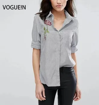 VOGUE!N New Womens Spring Ladies Striped Print Floral Embroidered Lapel Blouse Tops Shirt Size SML Wholesale 
VOGUE!N New Womens Spring Ladies Striped Print Floral Embroidered Lapel Blouse Tops Shirt Size SML Wholesale