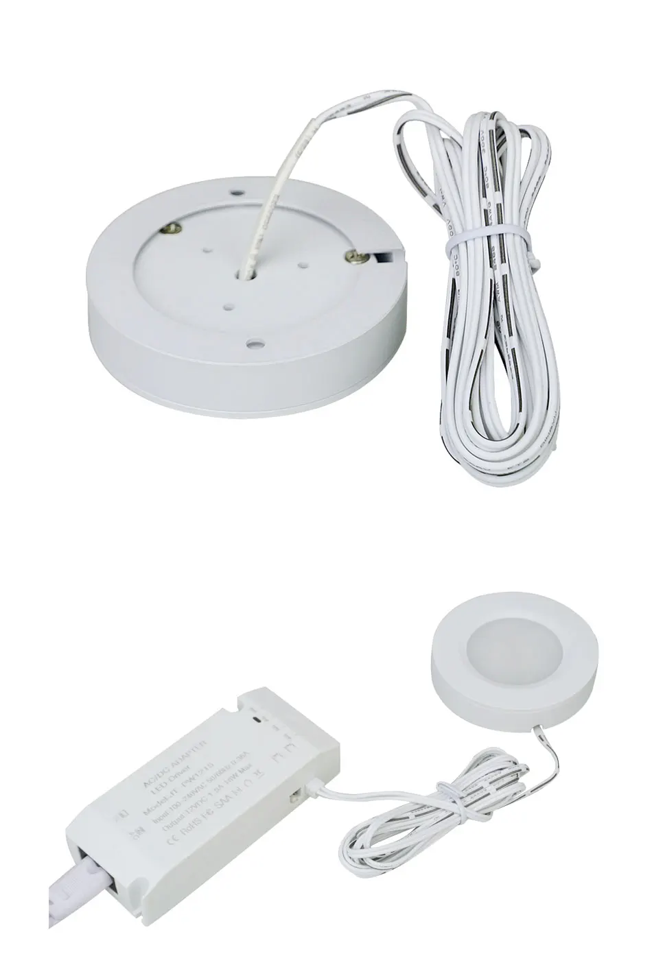 Under Cabinet Lights Closet Lamp 12VDC 3W LED Cupboard Light Aluminum Round Shape Lamps For Kitchen Counter Lighting Bookshelf (5)