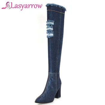 Lasyarrow 2018 winter new elastic hole cowboy washed tassels over the knee boots pointed thick with female thigh high long boots
Lasyarrow 2018 winter new elastic hole cowboy washed tassels over the knee boots pointed thick with female thigh high long boots
