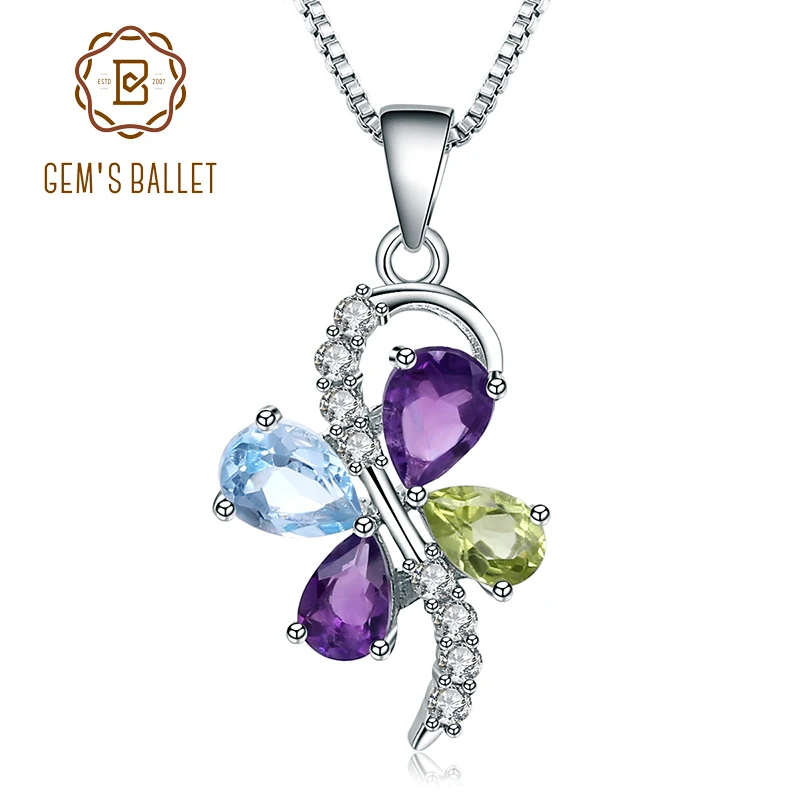 GEM'S BALLET Sky Blue Topaz Amethyst Peridot Mix Gemstone Butterfly Pendant Necklace 925 Sterling Silver Women Fine Jewelry
GEM'S BALLET Sky Blue Topaz Amethyst Peridot Mix Gemstone Butterfly Pendant Necklace 925 Sterling Silver Women Fine Jewelry