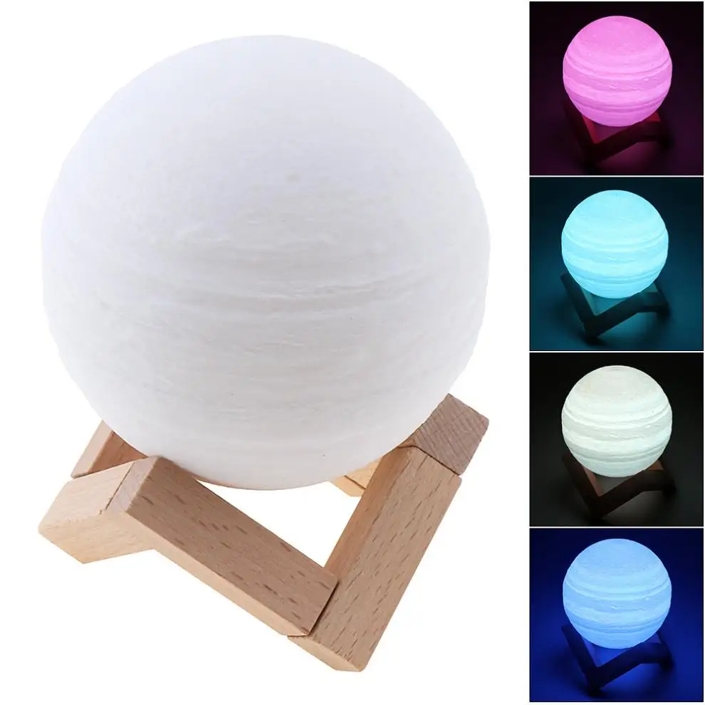 Night Light Rechargeable 3D Print Jupiter Lamp with 7 Colors Change Pat Switch Light Bedroom Bookcase Home Decor Creative Gift
Night Light Rechargeable 3D Print Jupiter Lamp with 7 Colors Change Pat Switch Light Bedroom Bookcase Home Decor Creative Gift