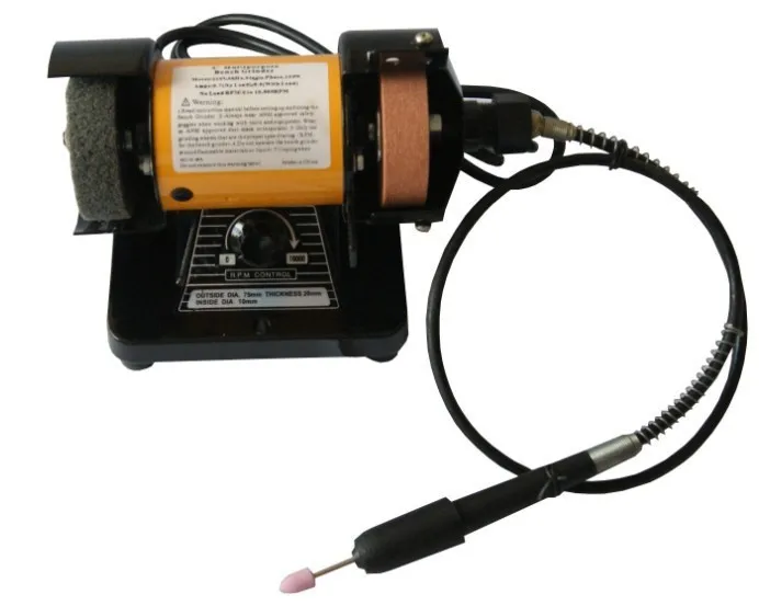 Bench Grinder Polishing and Buffing Machine Motor with Flex Shaft Attachment and Wheels 1/8 hp
Bench Grinder Polishing and Buffing Machine Motor with Flex Shaft Attachment and Wheels 1/8 hp