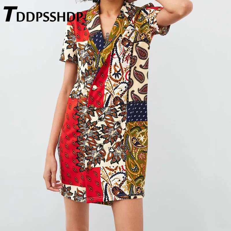 Patchwork Contrast Color Women Dress 2019 New Summer Short Sleeve Lapel Straight Mini Female Dresses
Patchwork Contrast Color Women Dress 2019 New Summer Short Sleeve Lapel Straight Mini Female Dresses