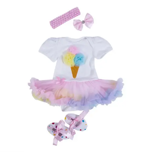 My 1st Birthday Ice Cream Cothing Set 4Pcs Newborn Baby Girl Lace Romper Tutu Dress Headband Shoes Clothes
My 1st Birthday Ice Cream Cothing Set 4Pcs Newborn Baby Girl Lace Romper Tutu Dress Headband Shoes Clothes