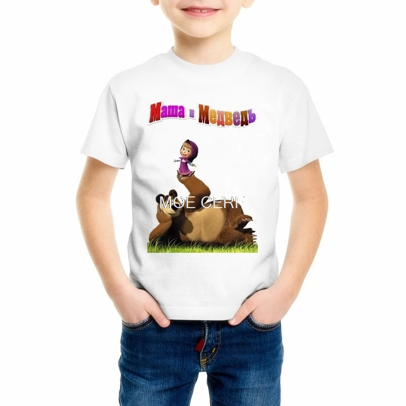 Children Masha And Bear Cartoon Print Funny T-Shirts Girls/Boys Summer Top Short Sleeve Kids Clothes Baby Tee shirt Z3-5
Children Masha And Bear Cartoon Print Funny T-Shirts Girls/Boys Summer Top Short Sleeve Kids Clothes Baby Tee shirt Z3-5