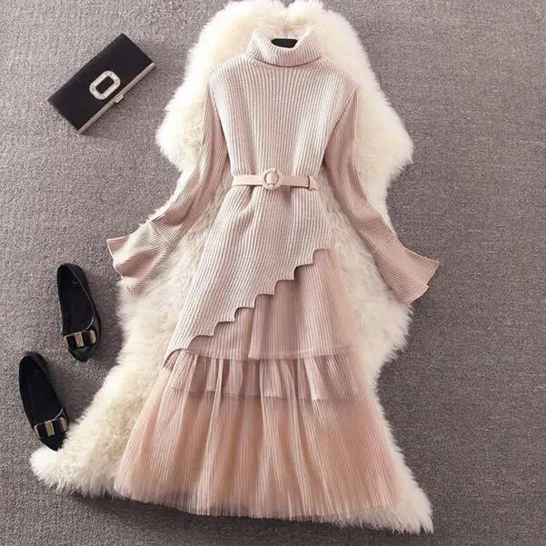 Autumn Winter Women Dress Suit 2019 Cute Mesh Lace Knitted Dress Bodycon Pleated Dress Work robe femme vestidos DC853
Autumn Winter Women Dress Suit 2019 Cute Mesh Lace Knitted Dress Bodycon Pleated Dress Work robe femme vestidos DC853