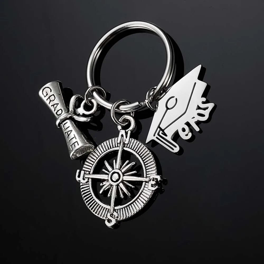 New stainless steel keychain compass bachelor cap graduation certificate engraving GRADUATE student graduation gift 2019
New stainless steel keychain compass bachelor cap graduation certificate engraving GRADUATE student graduation gift 2019