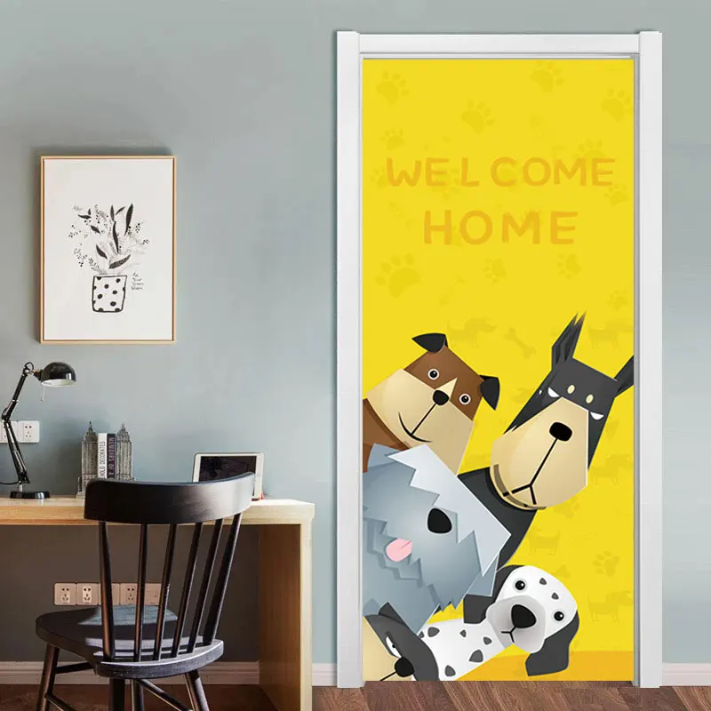 90x200cm/77x200cm 3D Dog Family Door Stickers For Bedroom Kids Room Cartoon Animals Mural Paper Art Vinyl Poster Removable Decal
90x200cm/77x200cm 3D Dog Family Door Stickers For Bedroom Kids Room Cartoon Animals Mural Paper Art Vinyl Poster Removable Decal