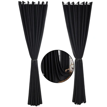 1 pc Blackout Curtains Room Darkening Curtains Textured Grommet Window Curtains for Living Room Bedroom 100*250cm (Black)
1 pc Blackout Curtains Room Darkening Curtains Textured Grommet Window Curtains for Living Room Bedroom 100*250cm (Black)