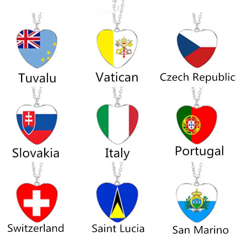 European and American flags Vatican, Czech, Portuguese, Swiss, Saint Lucia, San Marino, Slovakia, Tuvalu, Italian flag necklace
European and American flags Vatican, Czech, Portuguese, Swiss, Saint Lucia, San Marino, Slovakia, Tuvalu, Italian flag necklace